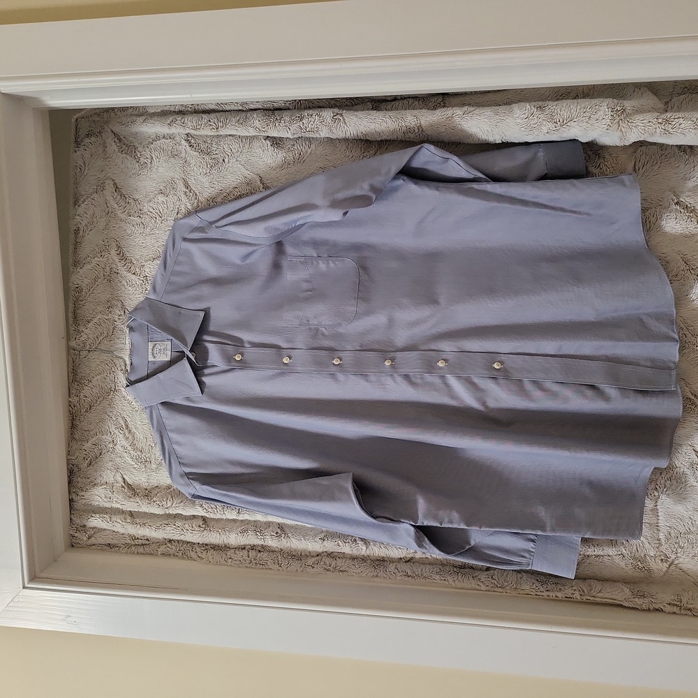 Brooks Brothers Mens XL Slim Fit 18 4-5 blue dress shirt